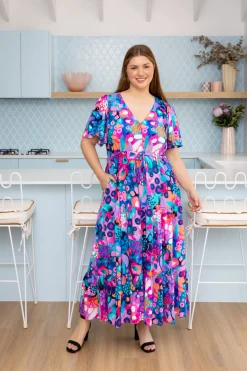 Proud Poppy Clothing Bonnie Maxi Dress in Midnight Safari by Kasey Rainbow Sale