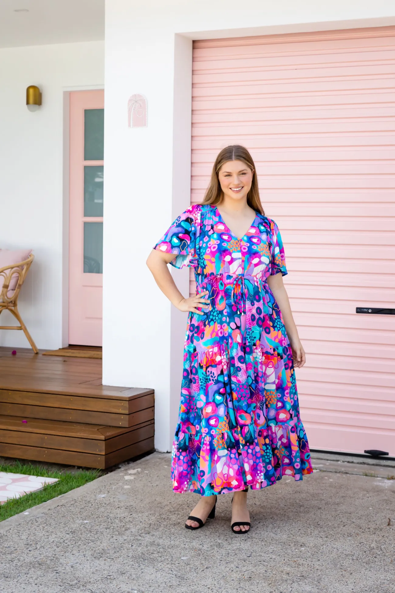 Proud Poppy Clothing Bonnie Maxi Dress in Midnight Safari by Kasey Rainbow Sale