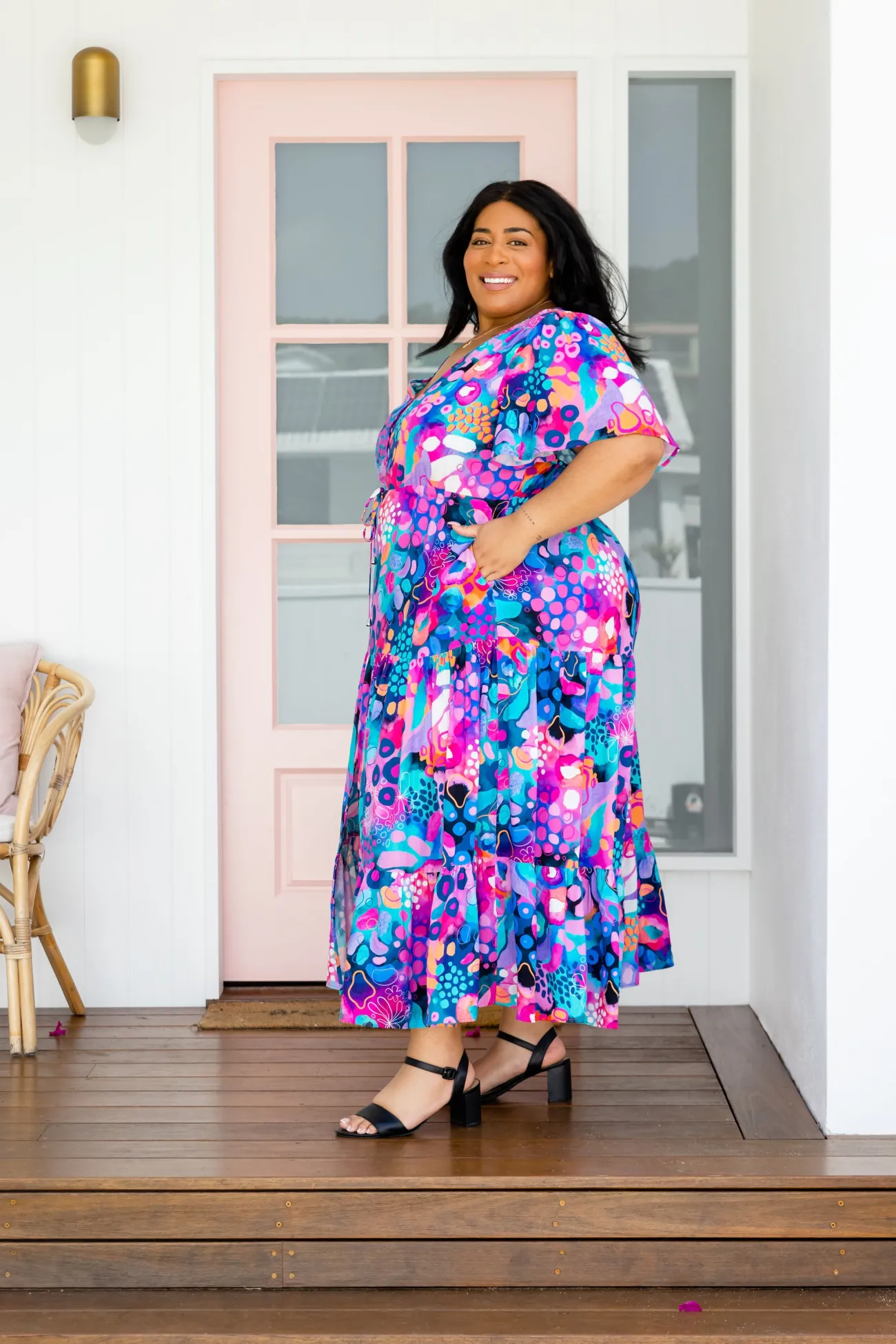 Proud Poppy Clothing Bonnie Maxi Dress in Midnight Safari by Kasey Rainbow Sale