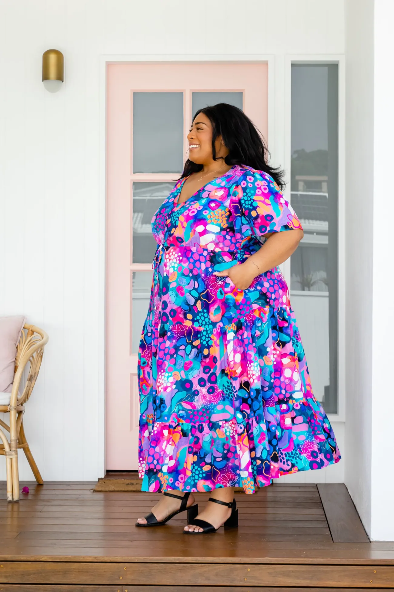 Proud Poppy Clothing Bonnie Maxi Dress in Midnight Safari by Kasey Rainbow Sale