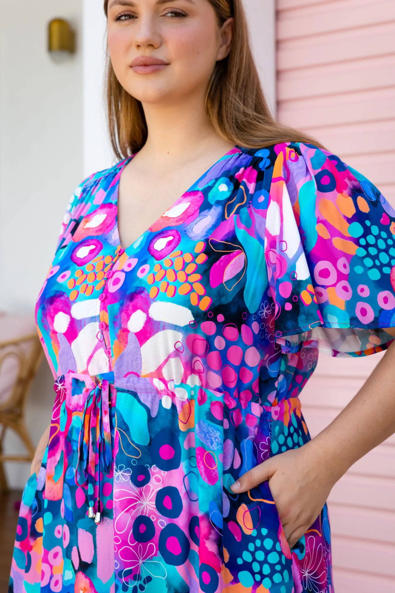 Proud Poppy Clothing Bonnie Maxi Dress in Midnight Safari by Kasey Rainbow Sale