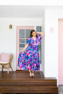 Proud Poppy Clothing Bonnie Maxi Dress in Midnight Safari by Kasey Rainbow Sale