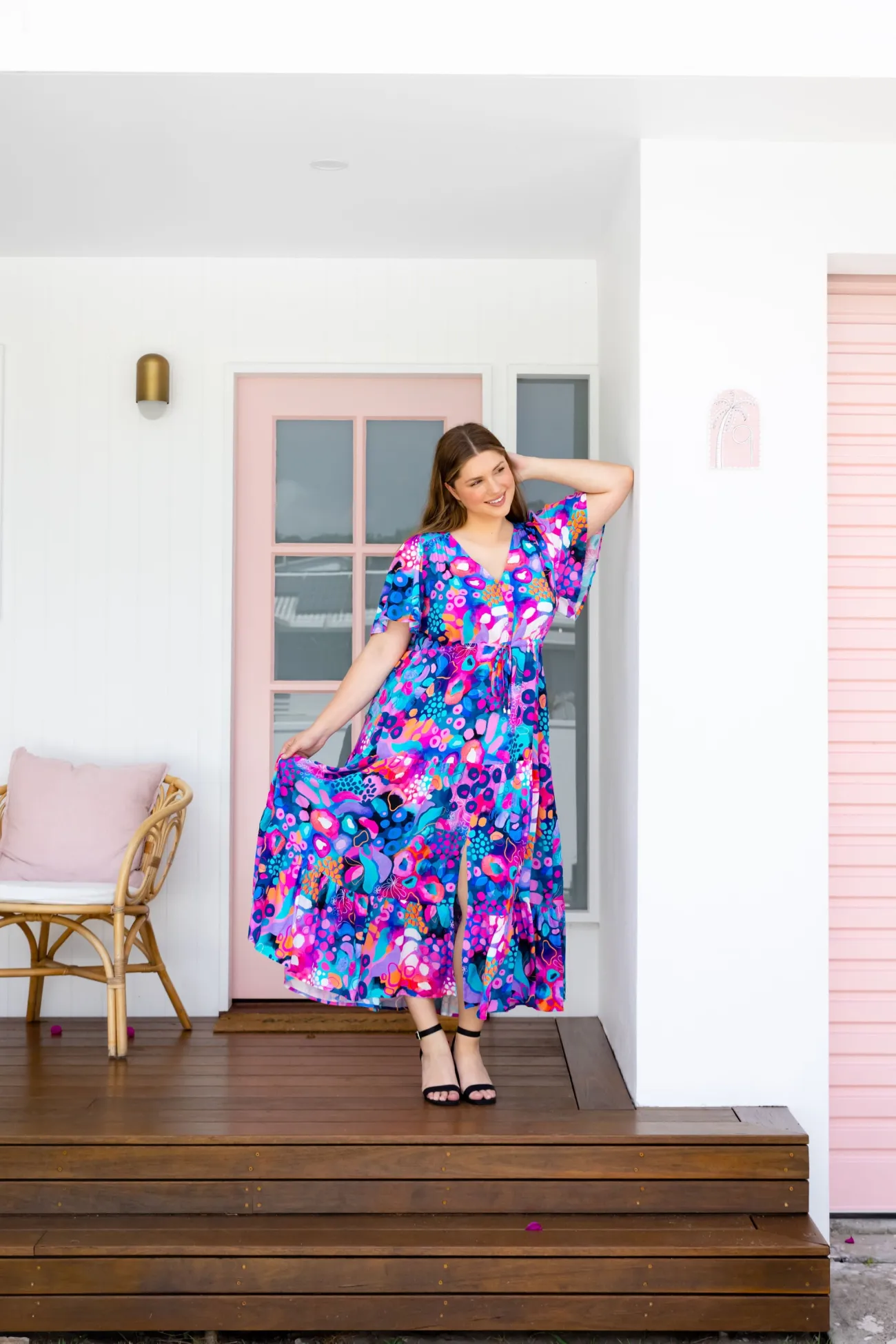 Proud Poppy Clothing Bonnie Maxi Dress in Midnight Safari by Kasey Rainbow Sale