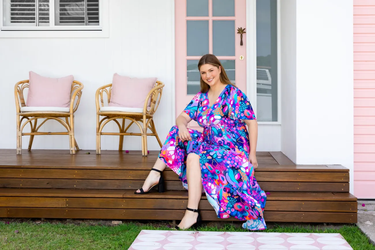 Proud Poppy Clothing Bonnie Maxi Dress in Midnight Safari by Kasey Rainbow Sale