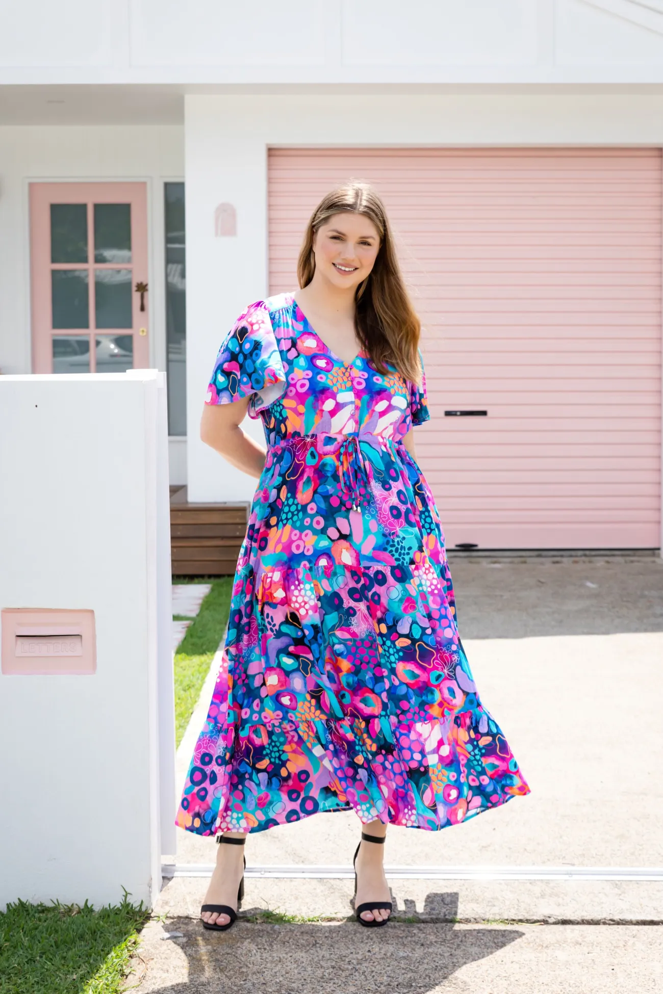 Proud Poppy Clothing Bonnie Maxi Dress in Midnight Safari by Kasey Rainbow Sale