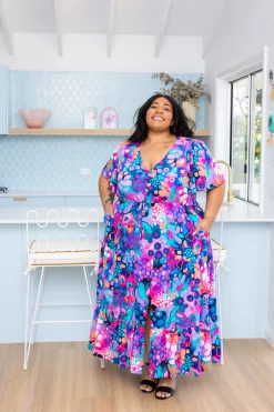 Proud Poppy Clothing Bonnie Maxi Dress in Midnight Safari by Kasey Rainbow Sale
