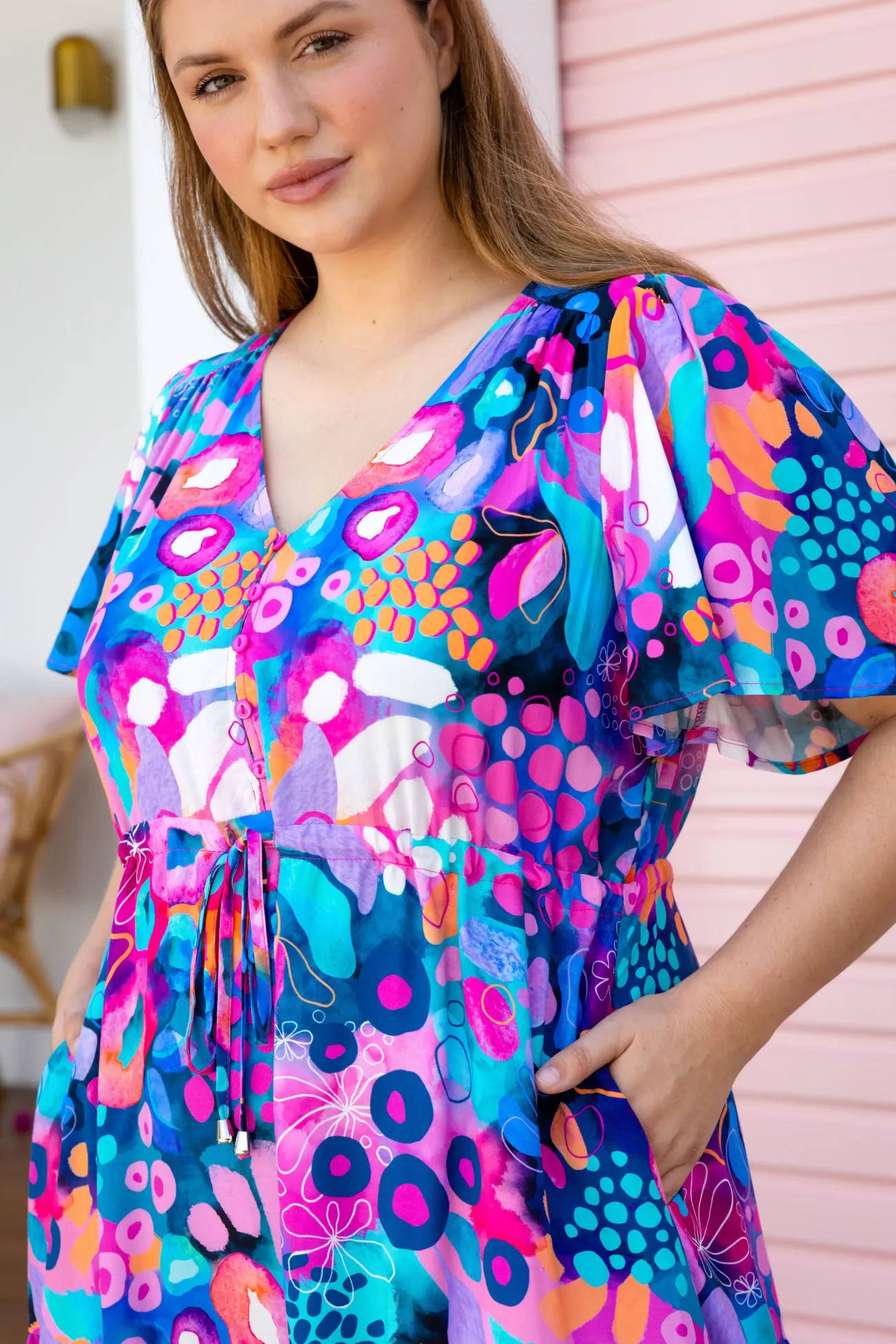 Proud Poppy Clothing Bonnie Maxi Dress in Midnight Safari by Kasey Rainbow Sale