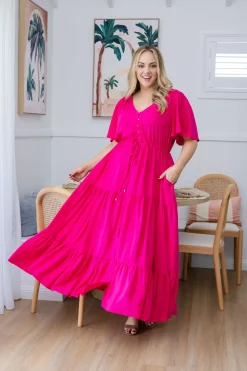 Proud Poppy Clothing Bonnie Maxi Dress in Pink Discount
