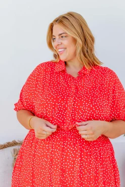 Proud Poppy Clothing Cameron Dress in Red & White Red&White Clearance