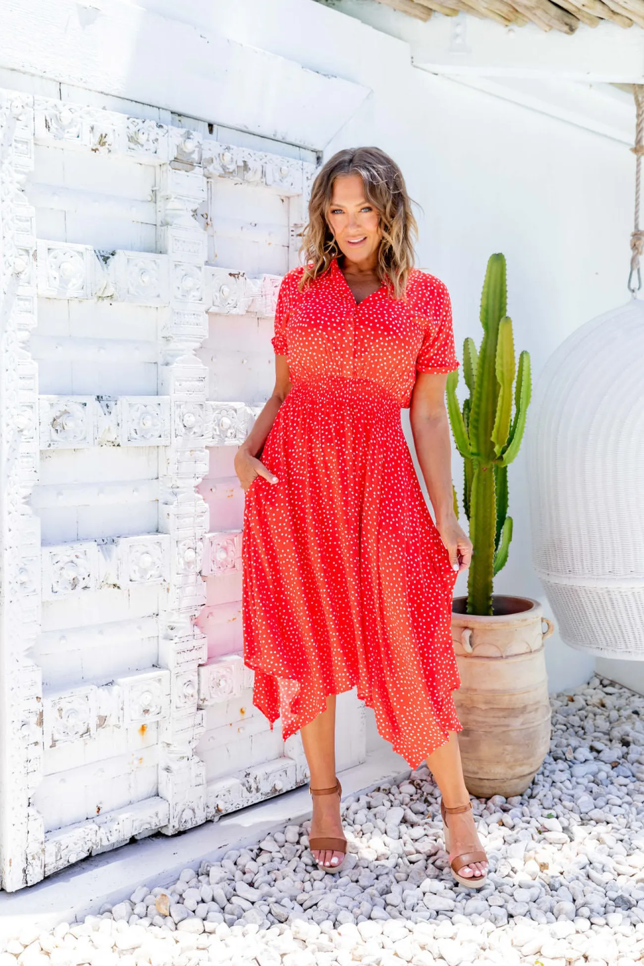 Proud Poppy Clothing Cameron Dress in Red & White Red&White Clearance