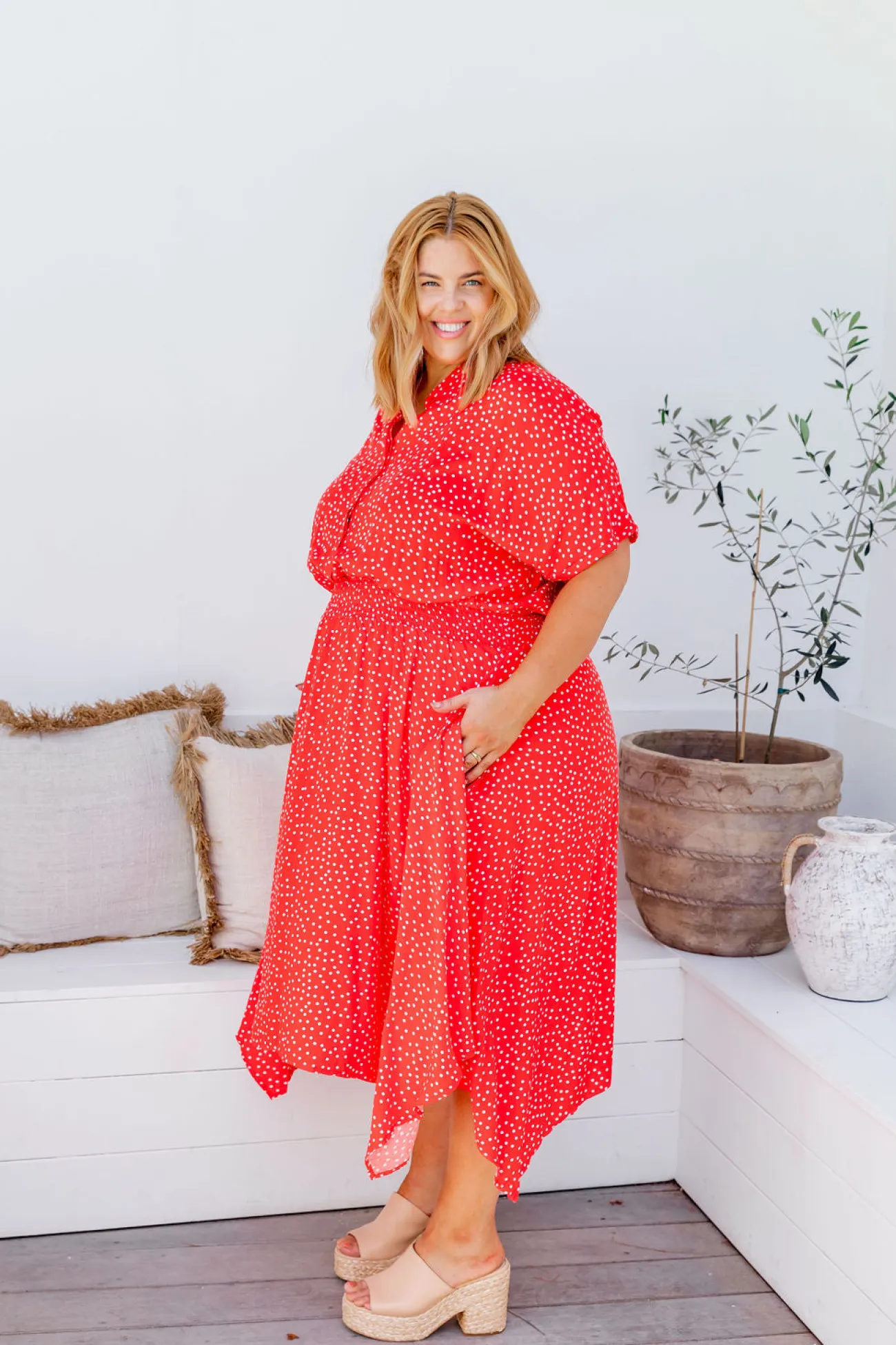 Proud Poppy Clothing Cameron Dress in Red & White Red&White Clearance