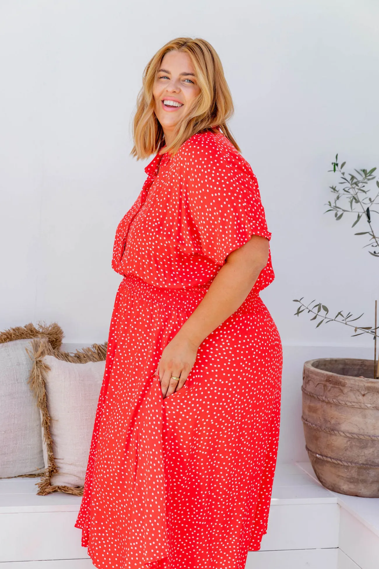 Proud Poppy Clothing Cameron Dress in Red & White Red&White Clearance