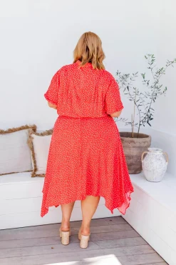 Proud Poppy Clothing Cameron Dress in Red & White Red&White Clearance