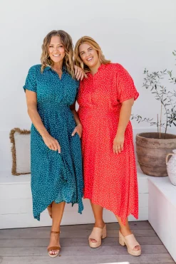 Proud Poppy Clothing Cameron Dress in Red & White Red&White Clearance