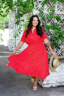 Proud Poppy Clothing Cameron Dress in Red & White Red&White Clearance