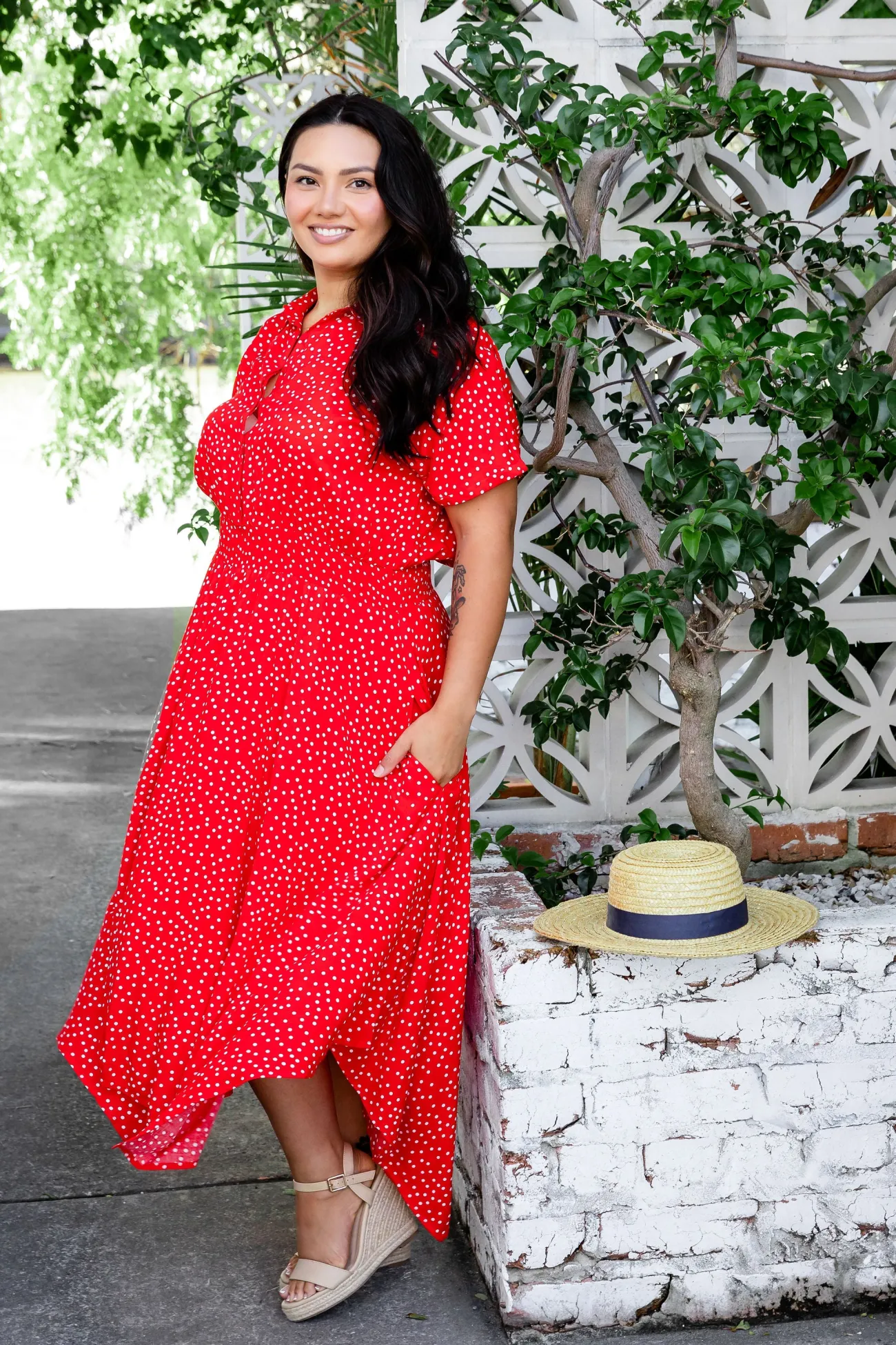 Proud Poppy Clothing Cameron Dress in Red & White Red&White Clearance