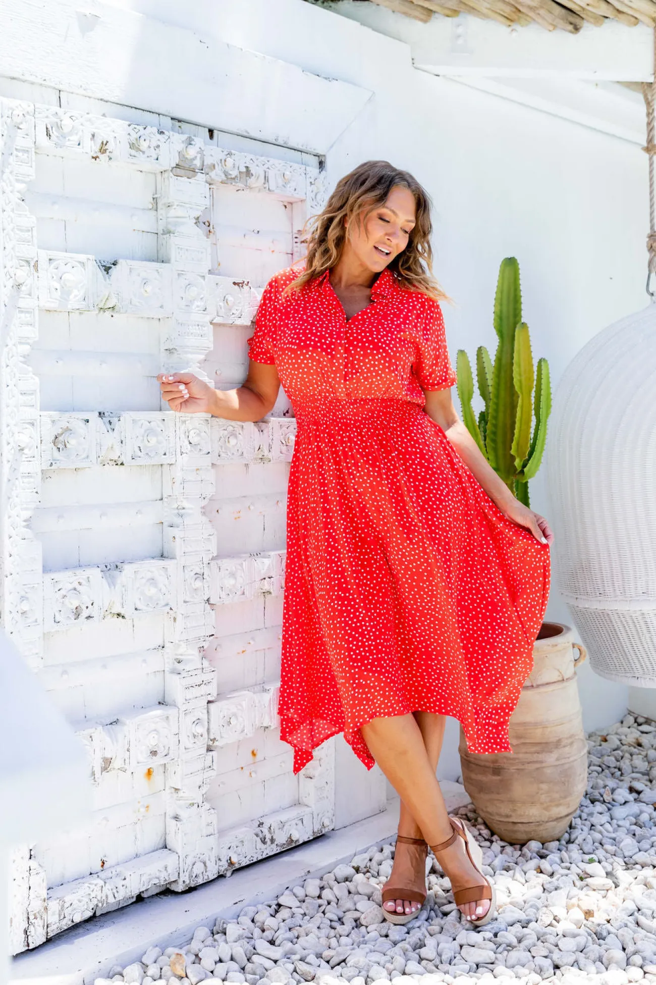Proud Poppy Clothing Cameron Dress in Red & White Red&White Clearance