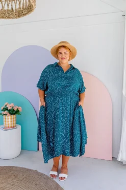 Proud Poppy Clothing Cameron Dress in Teal Discount