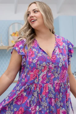 Proud Poppy Clothing Carmody Purple Floral Maxi Dress Clearance