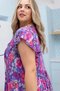 Proud Poppy Clothing Carmody Purple Floral Maxi Dress Clearance