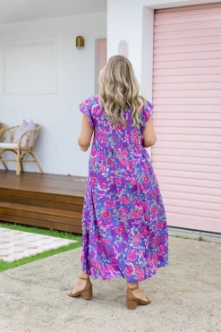 Proud Poppy Clothing Carmody Purple Floral Maxi Dress Clearance