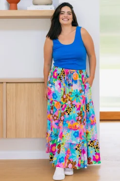 Proud Poppy Clothing Carrie Skirt in Floral Fancy by Kasey Rainbow Best