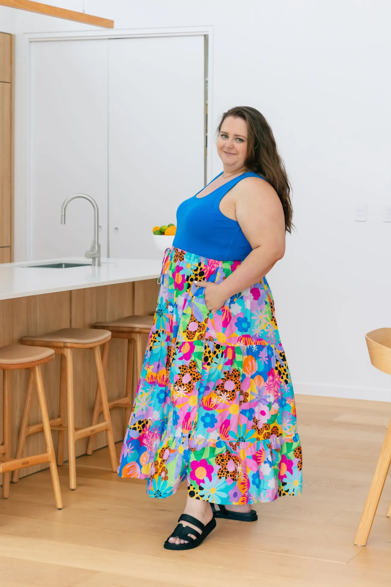 Proud Poppy Clothing Carrie Skirt in Floral Fancy by Kasey Rainbow Best