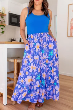 Proud Poppy Clothing Carrie Skirt in Lilac Daisies LilacDaisies Online