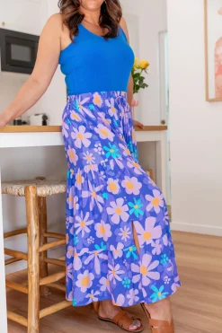 Proud Poppy Clothing Carrie Skirt in Lilac Daisies LilacDaisies Online