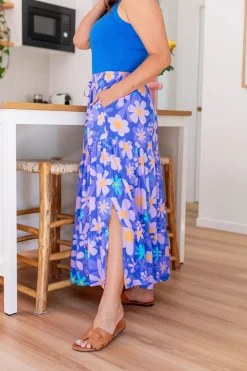 Proud Poppy Clothing Carrie Skirt in Lilac Daisies LilacDaisies Online