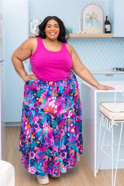 Proud Poppy Clothing Carrie Skirt in Midnight Safari by Kasey Rainbow Fashion