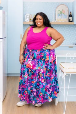 Proud Poppy Clothing Carrie Skirt in Midnight Safari by Kasey Rainbow Fashion