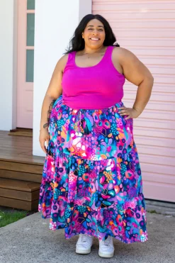Proud Poppy Clothing Carrie Skirt in Midnight Safari by Kasey Rainbow Fashion