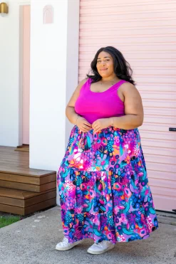 Proud Poppy Clothing Carrie Skirt in Midnight Safari by Kasey Rainbow Fashion