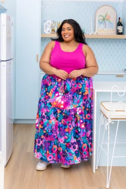 Proud Poppy Clothing Carrie Skirt in Midnight Safari by Kasey Rainbow Fashion