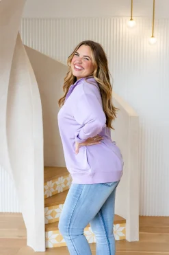 Proud Poppy Clothing Cassie Modal Blend Lounge Sweater in Lavender Sale
