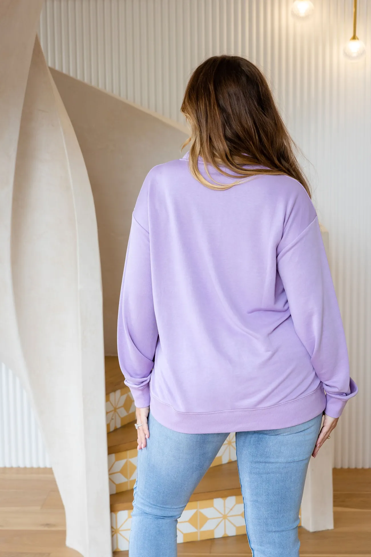 Proud Poppy Clothing Cassie Modal Blend Lounge Sweater in Lavender Sale