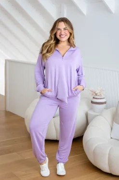 Proud Poppy Clothing Cassie Modal Blend Lounge Sweater in Lavender Sale
