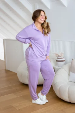 Proud Poppy Clothing Cassie Modal Blend Lounge Sweater in Lavender Sale