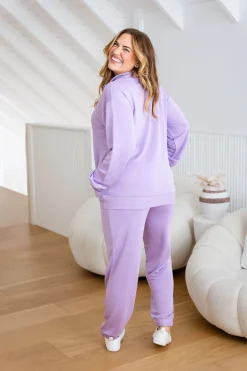 Proud Poppy Clothing Cassie Modal Blend Lounge Sweater in Lavender Sale