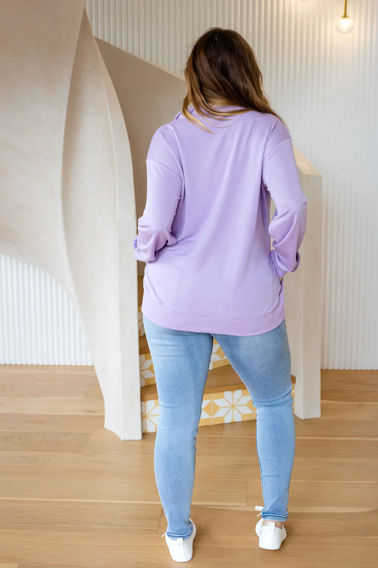 Proud Poppy Clothing Cassie Modal Blend Lounge Sweater in Lavender Sale