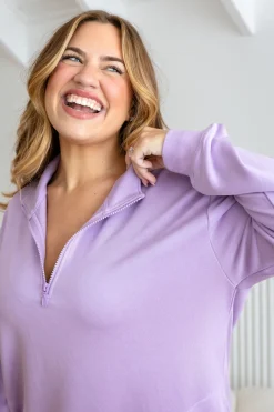 Proud Poppy Clothing Cassie Modal Blend Lounge Sweater in Lavender Sale