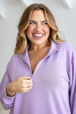 Proud Poppy Clothing Cassie Modal Blend Lounge Sweater in Lavender Sale
