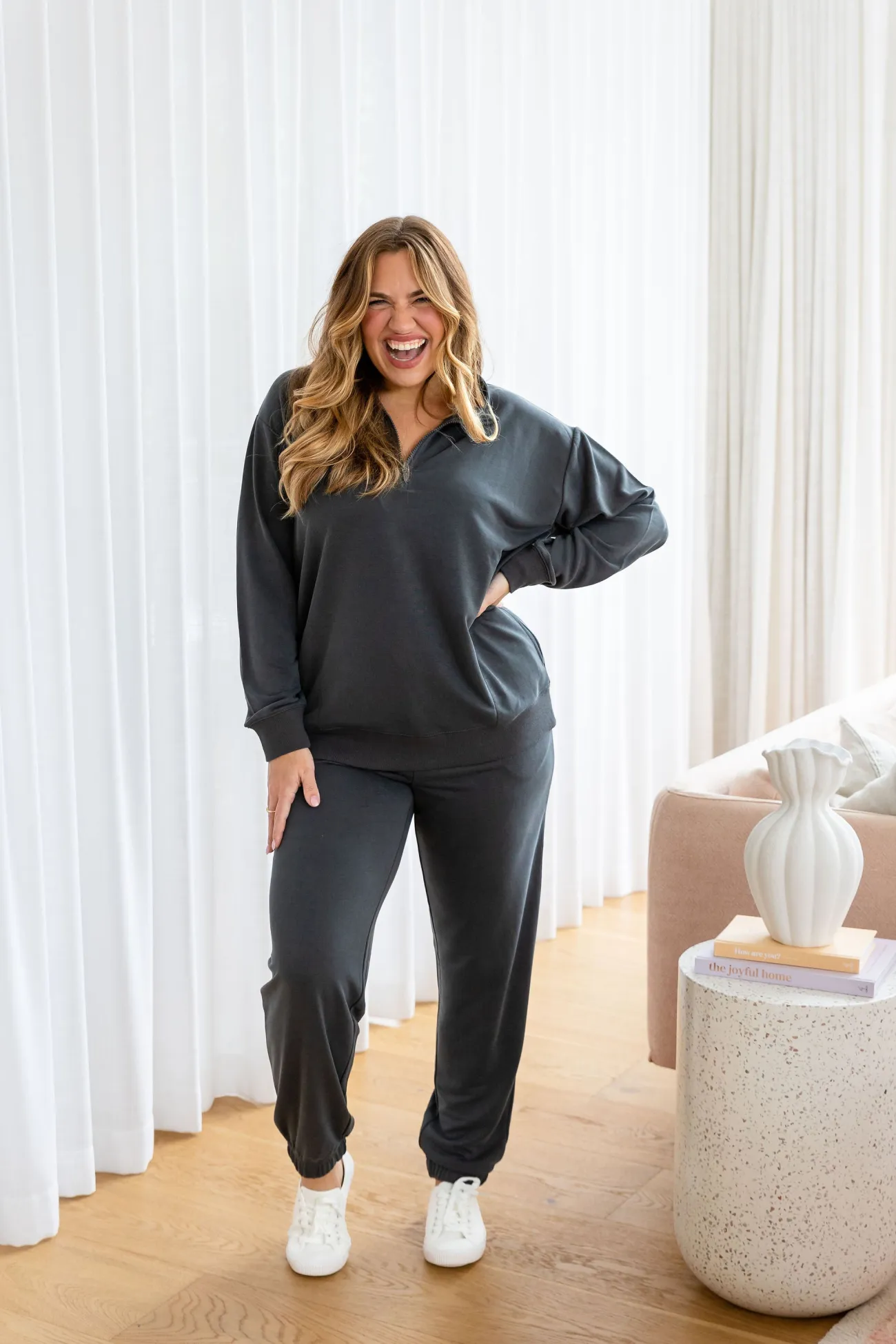 Proud Poppy Clothing Cassie Modal Blend Lounge Sweater in Shadow Online