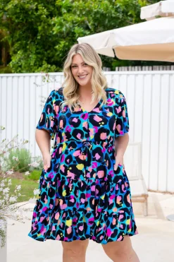 Proud Poppy Clothing Charlie Dress by Kasey Leopard by Kasey Rainbow Discount