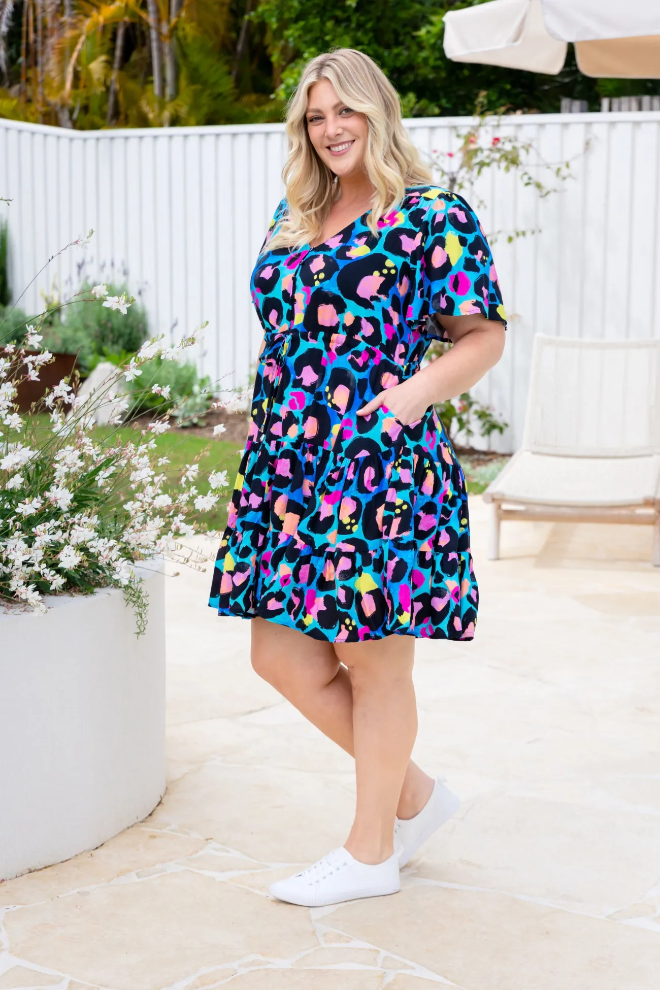 Proud Poppy Clothing Charlie Dress by Kasey Leopard by Kasey Rainbow Discount