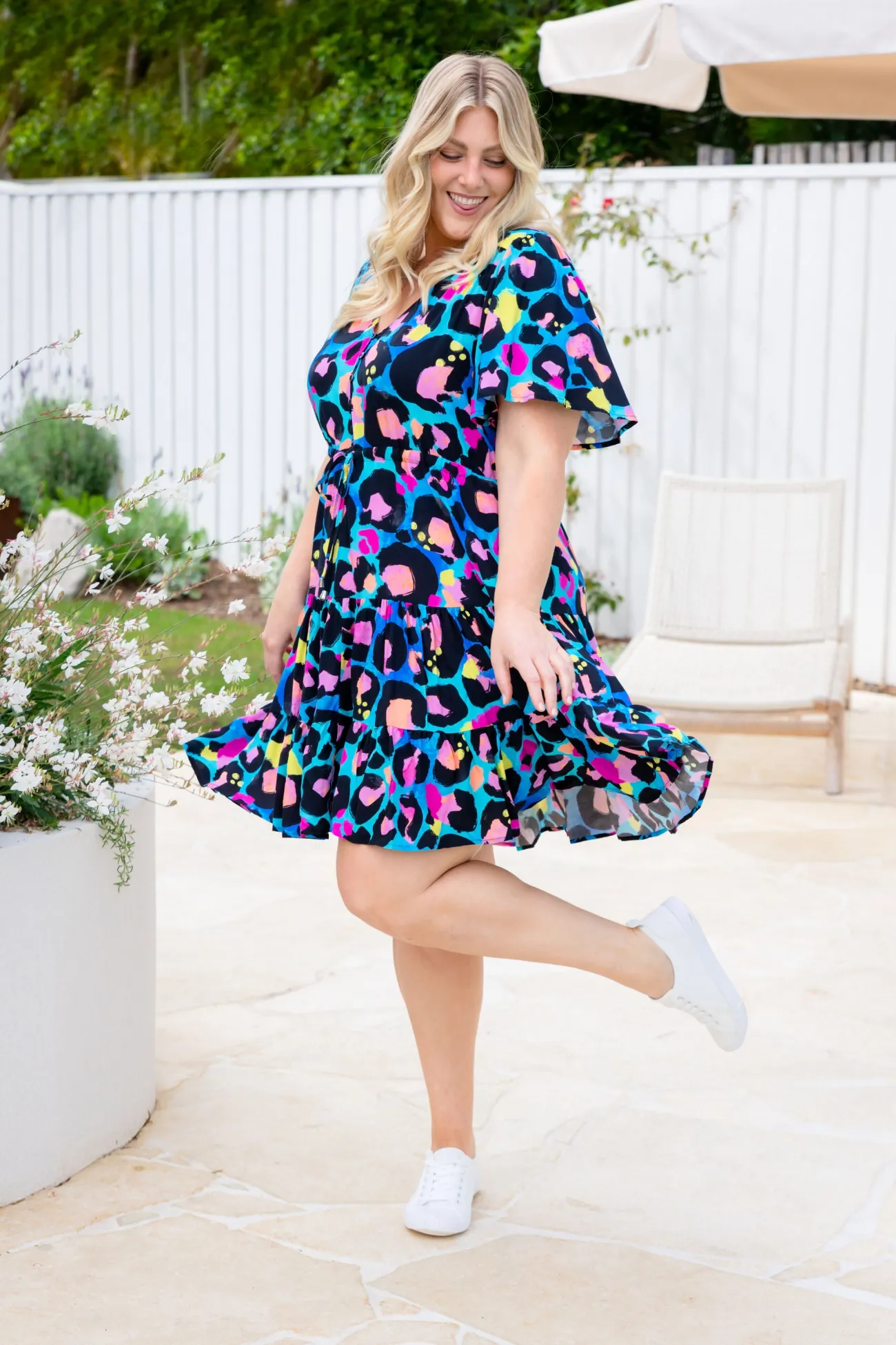 Proud Poppy Clothing Charlie Dress by Kasey Leopard by Kasey Rainbow Discount