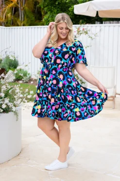 Proud Poppy Clothing Charlie Dress by Kasey Leopard by Kasey Rainbow Discount