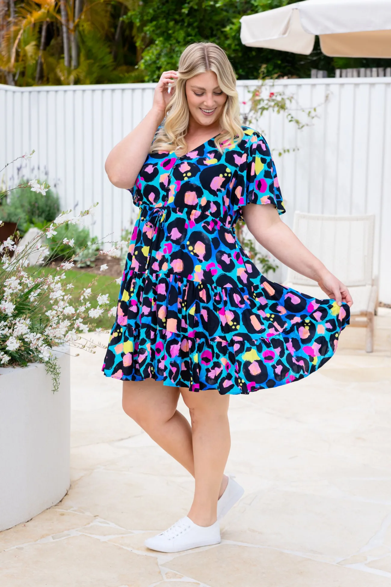 Proud Poppy Clothing Charlie Dress by Kasey Leopard by Kasey Rainbow Discount