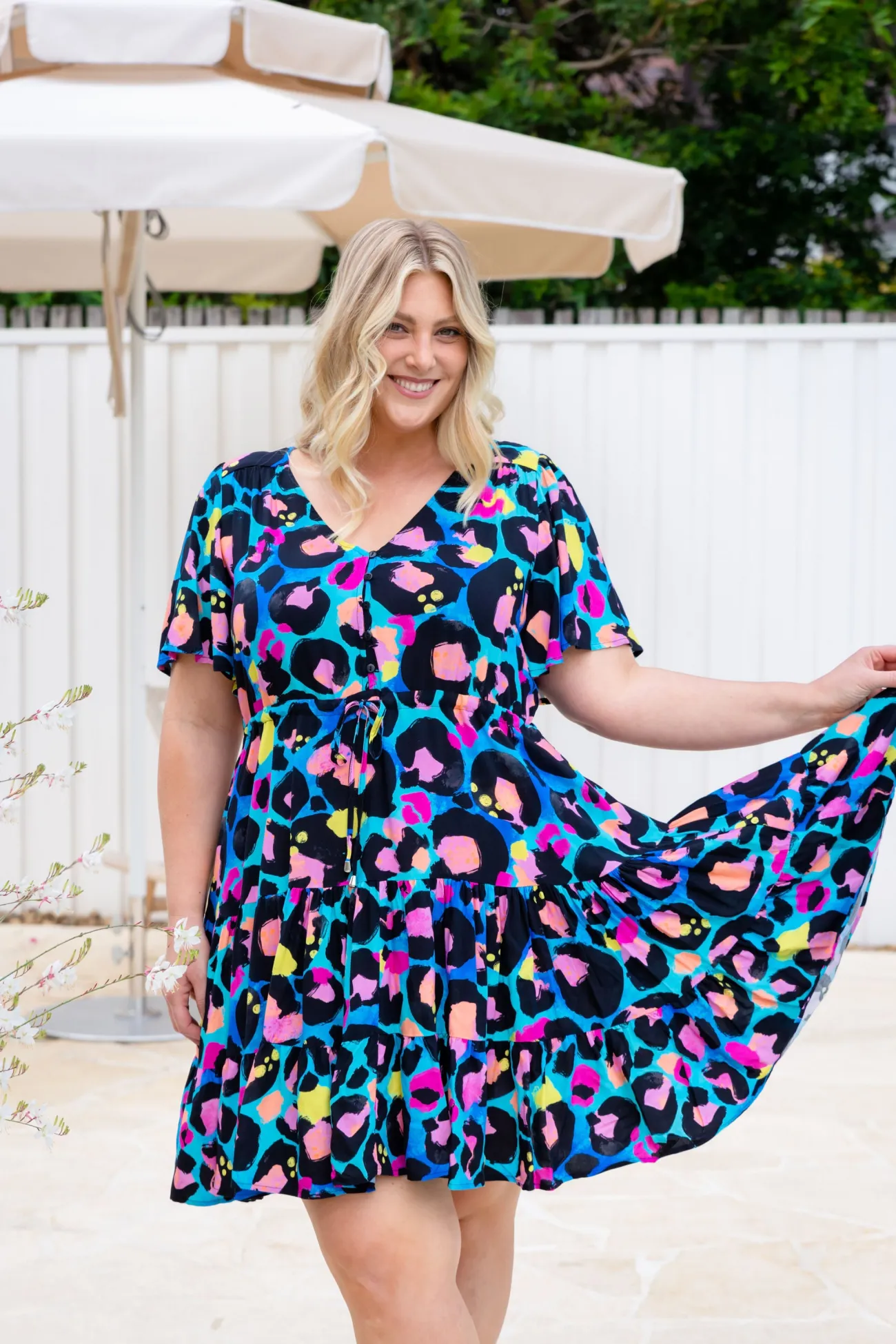 Proud Poppy Clothing Charlie Dress by Kasey Leopard by Kasey Rainbow Discount